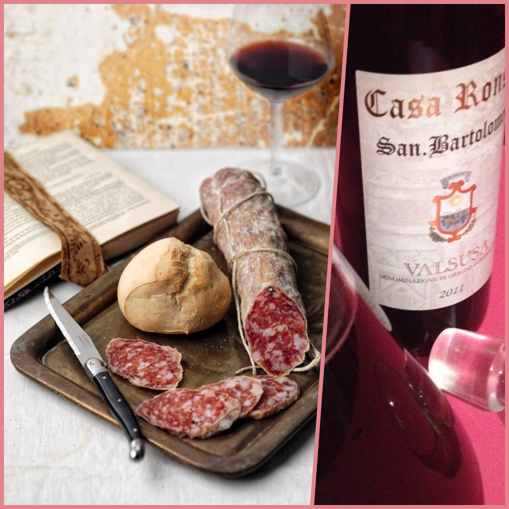 Aperitif drink tonight ? bread,sausage,Casa Ronsil red wine susa valey !